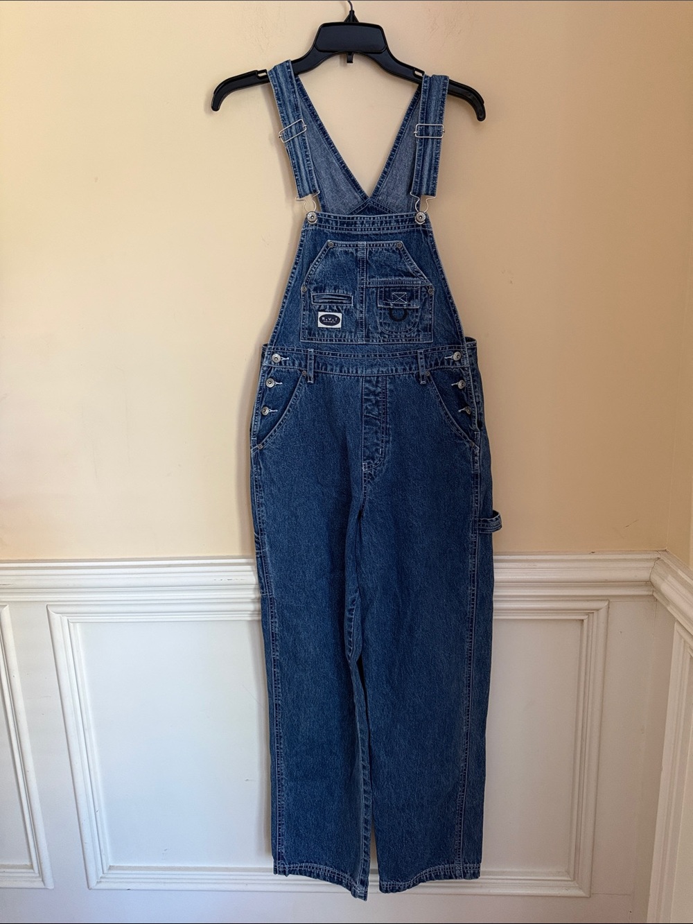 R.V.T. Blue 100% Cotton Denim Overalls Size Small
